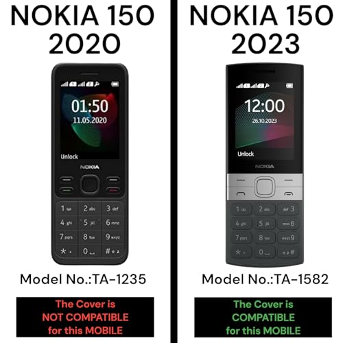 ZAOMA TPU Back Cover Case Compatible For Nokia 150 2023 DS Model No.: TA-1582 - (Pack of 2) (TA1582_GIZBLK), Black - Image 5