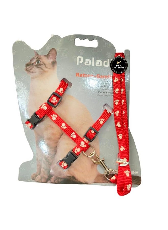 PET Pet Cat Harness Print Personalization Custom Logo Adjustable Reflective Breathable Mesh Dog Cat Vest Harness Red Colour  - Image 1