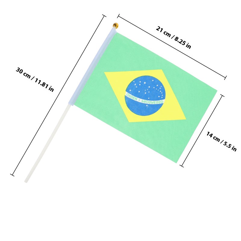 50Pcs Football Cheering Handheld Flags Portable Flags with Stick - Image 2