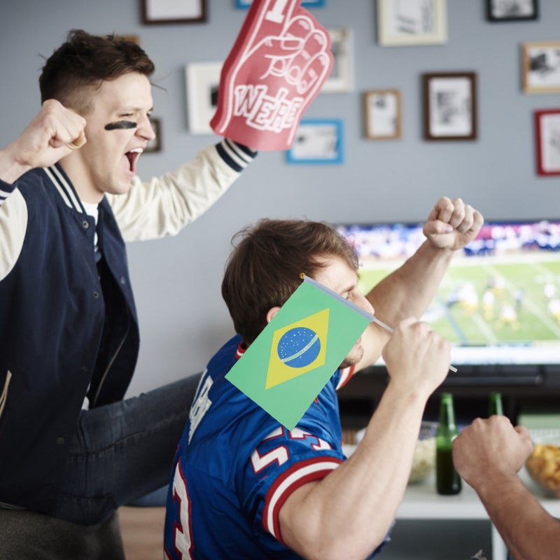 50Pcs Football Cheering Handheld Flags Portable Flags with Stick - Image 3