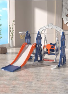 JSAITOYS 4 In 1 Indoor Toddler Playground Baby Playroom Swing And Slides  - Image 1