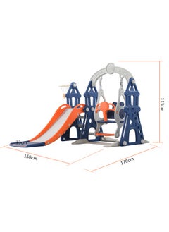 JSAITOYS 4 In 1 Indoor Toddler Playground Baby Playroom Swing And Slides  - Image 2