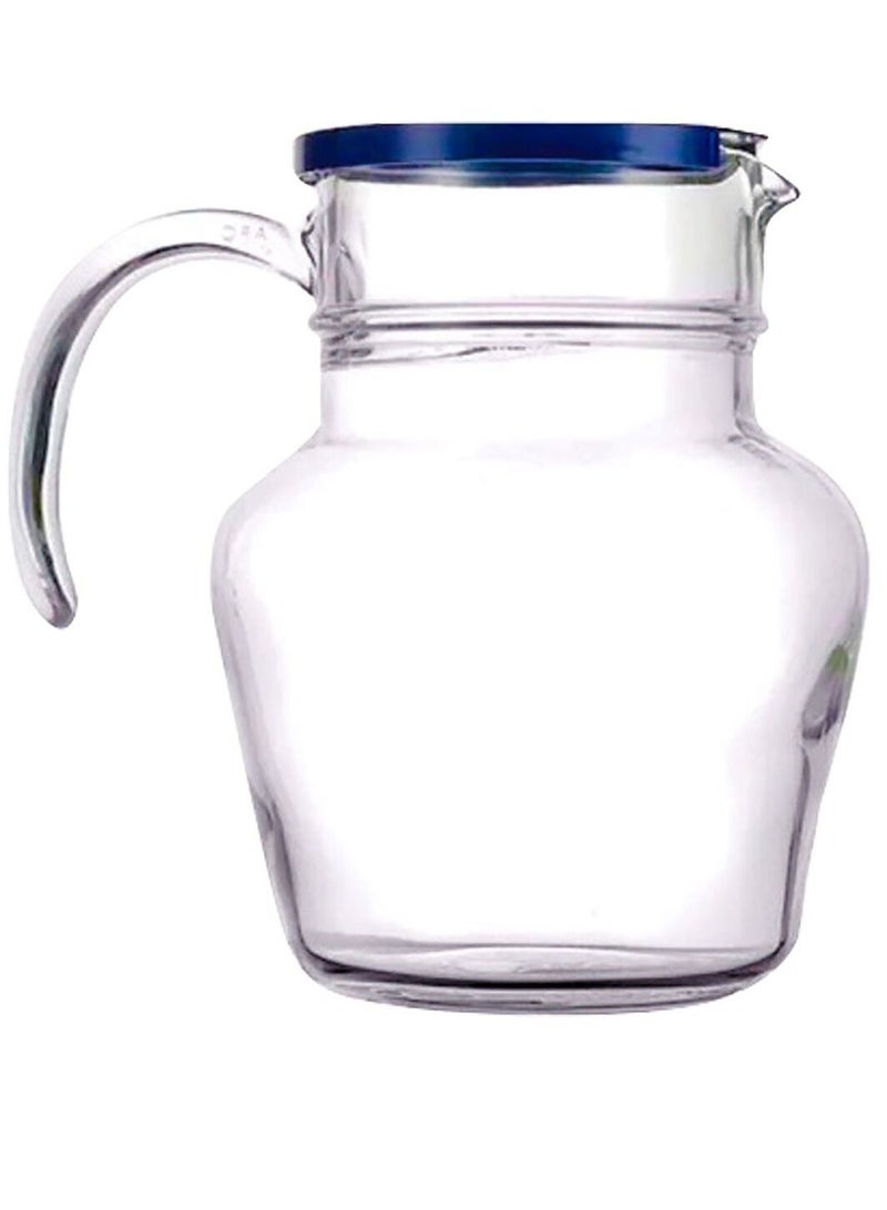 Luminarc Florero Plain Jug With Lid Clear And Blue 1.4 Liter - Image 2