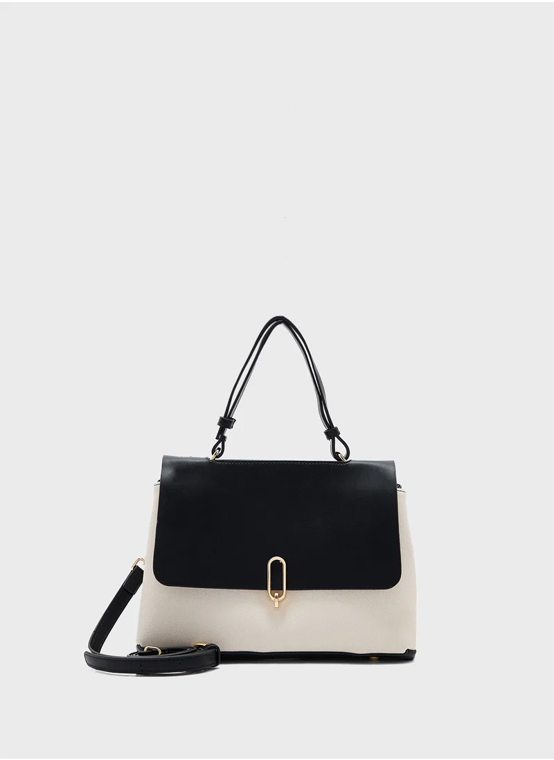 ELLA Metal Trim Detail Satchel Bag