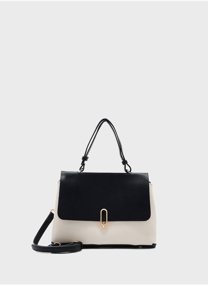 ELLA - Metal Trim Detail Satchel Bag - Image 1