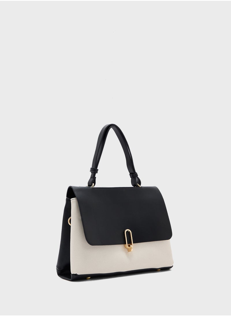 ELLA - Metal Trim Detail Satchel Bag - Image 1