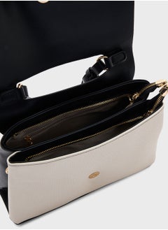 ELLA Metal Trim Detail Satchel Bag  - Image 5