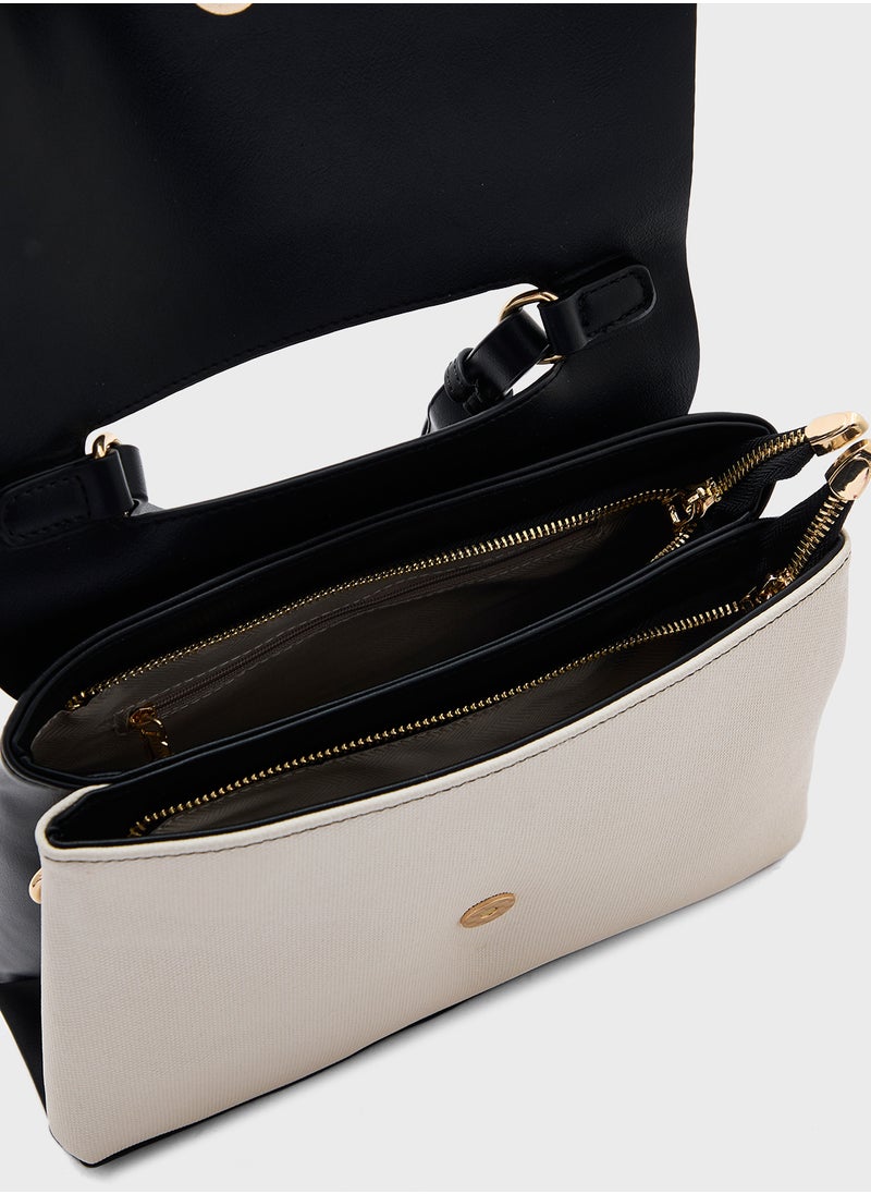 ELLA - Metal Trim Detail Satchel Bag - Image 1