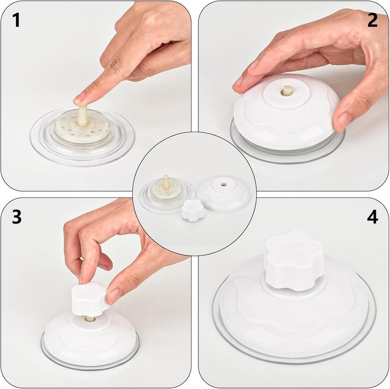 AccEncyc 4pcs Cat Window Perches with Screw Suction Cups, Cat Window Hammock Replacement, Latest Screw Suction Cups, PVC Plastic, White - Image 5