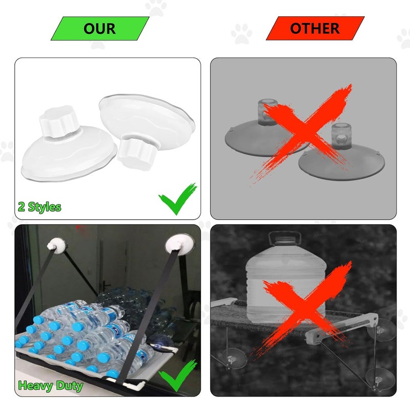 AccEncyc 4pcs Cat Window Perches with Screw Suction Cups, Cat Window Hammock Replacement, Latest Screw Suction Cups, PVC Plastic, White - Image 3