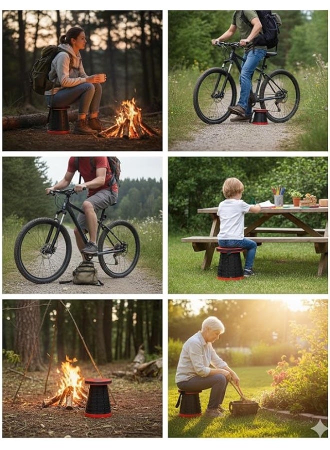My souq Portable Telescopic Folding Stool - Lightweight Adjustable Seat for Camping, Hiking, and Outdoor Activities. - Image 4