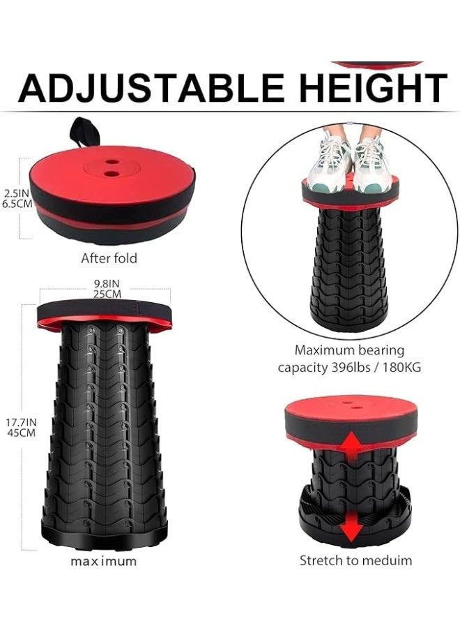 My souq Portable Telescopic Folding Stool - Lightweight Adjustable Seat for Camping, Hiking, and Outdoor Activities. - Image 2