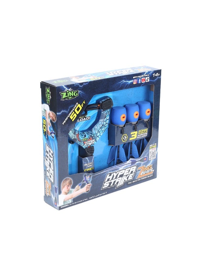 Zing Hyper Strike Zing Shot Power Launcher Set 50ft High-Velocity Whistle Blaster, Fast-Load Bungee Action, Precision Shooting Toy for Teens Ages 14+ - Image 2