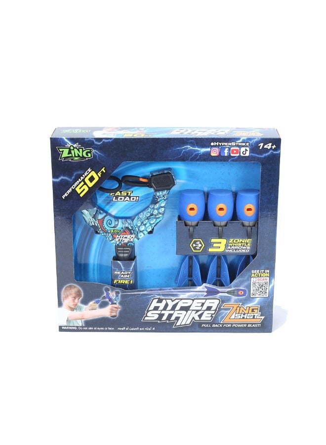 Zing Hyper Strike Zing Shot Power Launcher Set 50ft High-Velocity Whistle Blaster, Fast-Load Bungee Action, Precision Shooting Toy for Teens Ages 14+ - Image 4