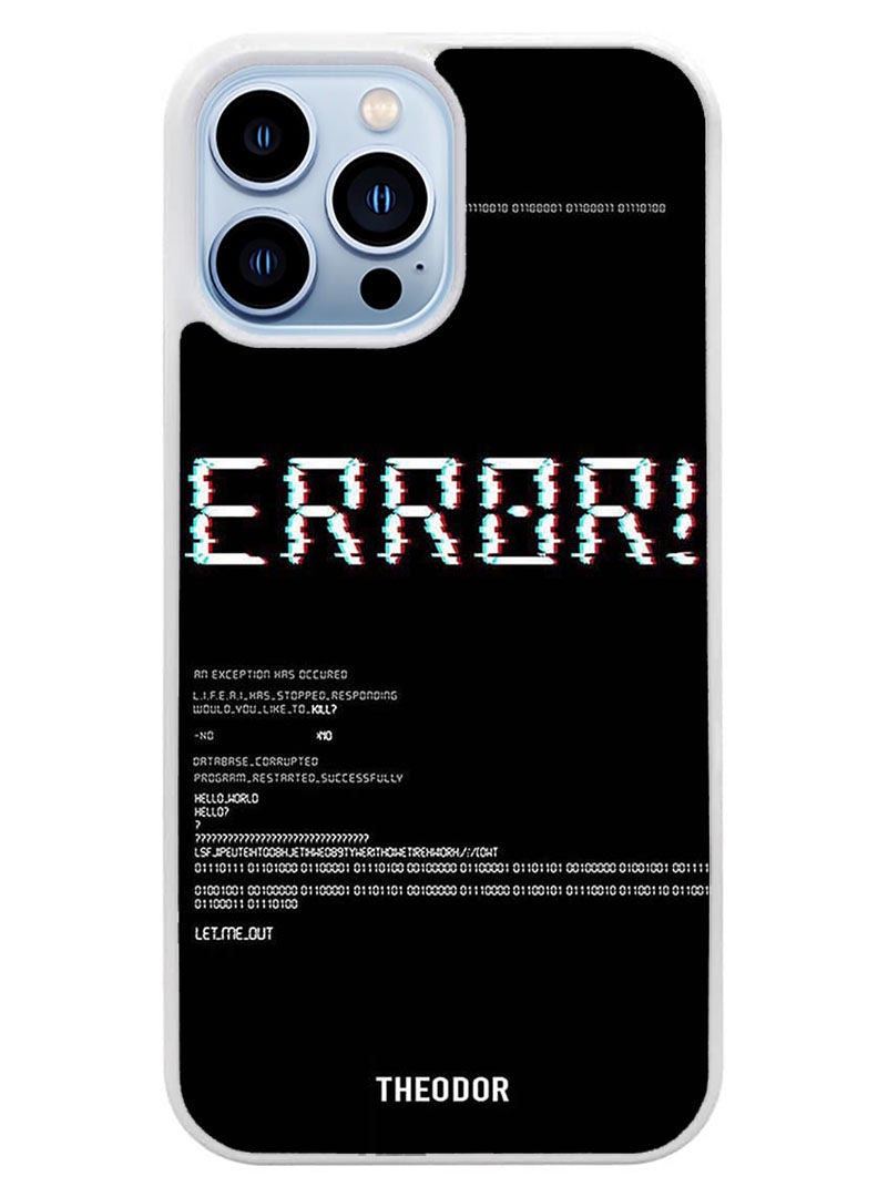 Theodor Protective Case Cover For APPLE IPHONE 14 Pro Error(White Bumper) - Image 1