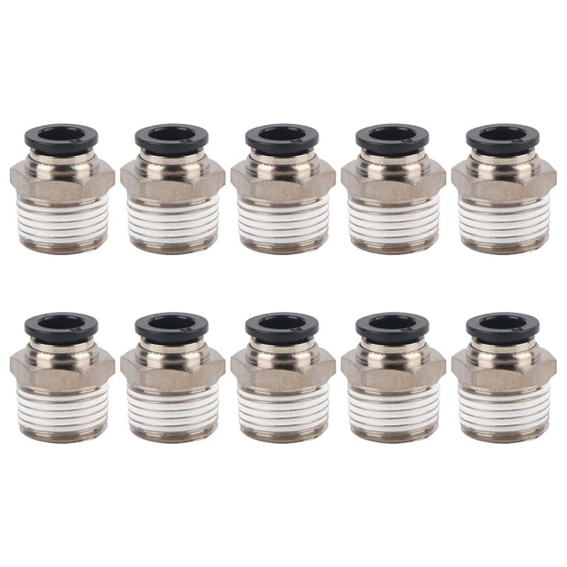 Brass Plated Externally Threaded Pneumatic Connector Quick Plug 10 04 Strong Sealing 360 Degree Rotation For Automation Equipment - Image 2