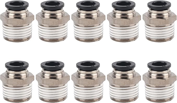 Brass Plated Externally Threaded Pneumatic Connector Quick Plug 10 04 Strong Sealing 360 Degree Rotation For Automation Equipment - Image 1
