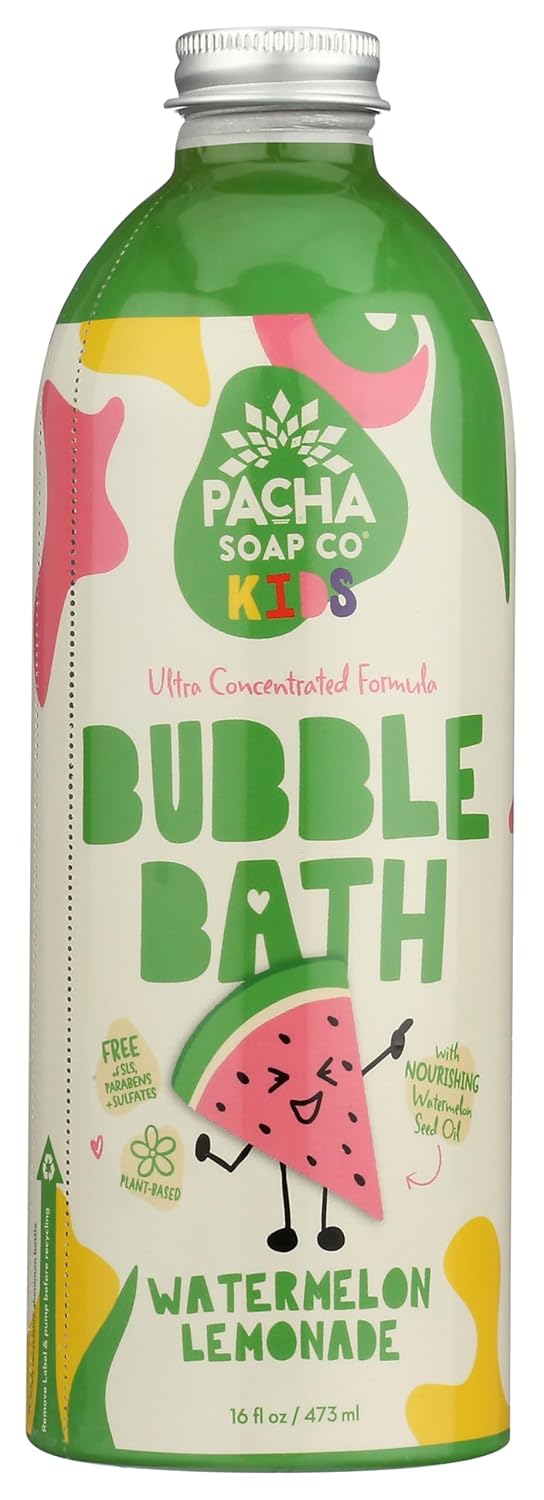 Pacha Soap Co PACHA SOAP Kids Watermelon Lemonade Bubble Bath 16 FZ - Image 1