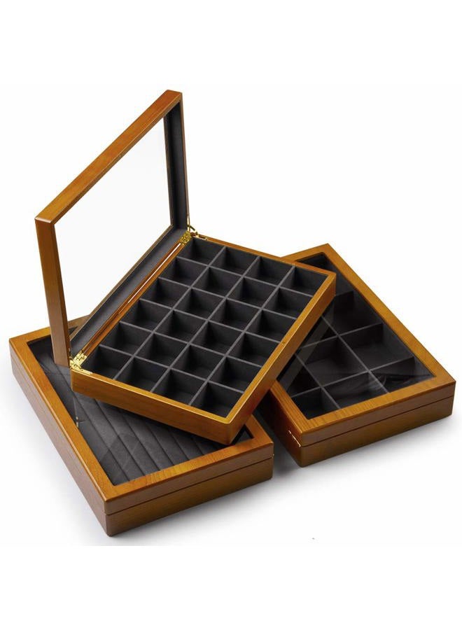 Oirlv Solid Wooden Jewelry Box Rings Earrings Necklaces Display Case with Lid Vintage Jewelry Organizer Box for Women - Image 5