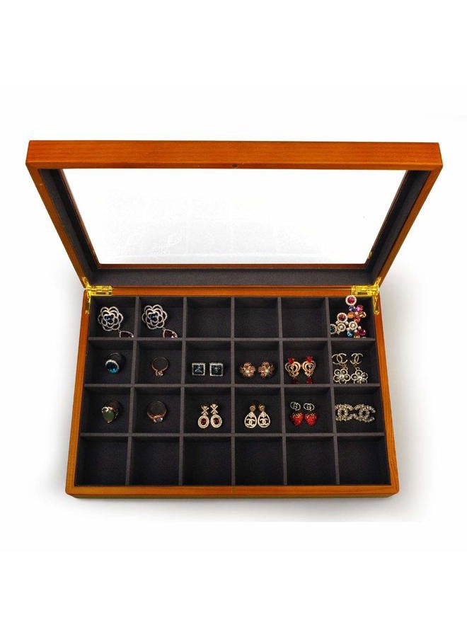 Oirlv Solid Wooden Jewelry Box Rings Earrings Necklaces Display Case with Lid Vintage Jewelry Organizer Box for Women - Image 3
