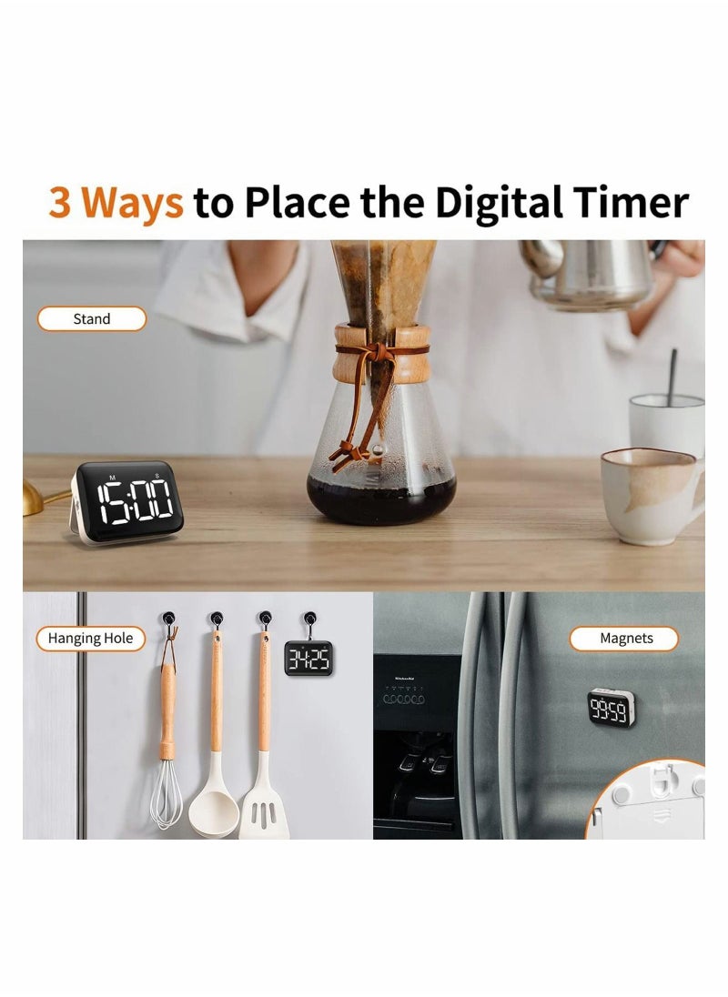 Y&D - Magnetic Digital Kitchen Timer Large LED Countdown with Constant Light Function 3 Level Volume Quiet Egg for Children and The Elderly Classroom Teacher Kids Chef - Image 1