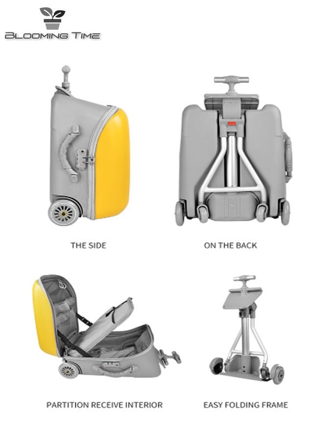BLOOMING TIME Children Can Ride Luggage Cases, With Two Universal Wheels, Child Seats, Customs Lock,Can Be Taken On The Plane, The Maximum Load-Bearing Capacity Is 50KG  - Image 2