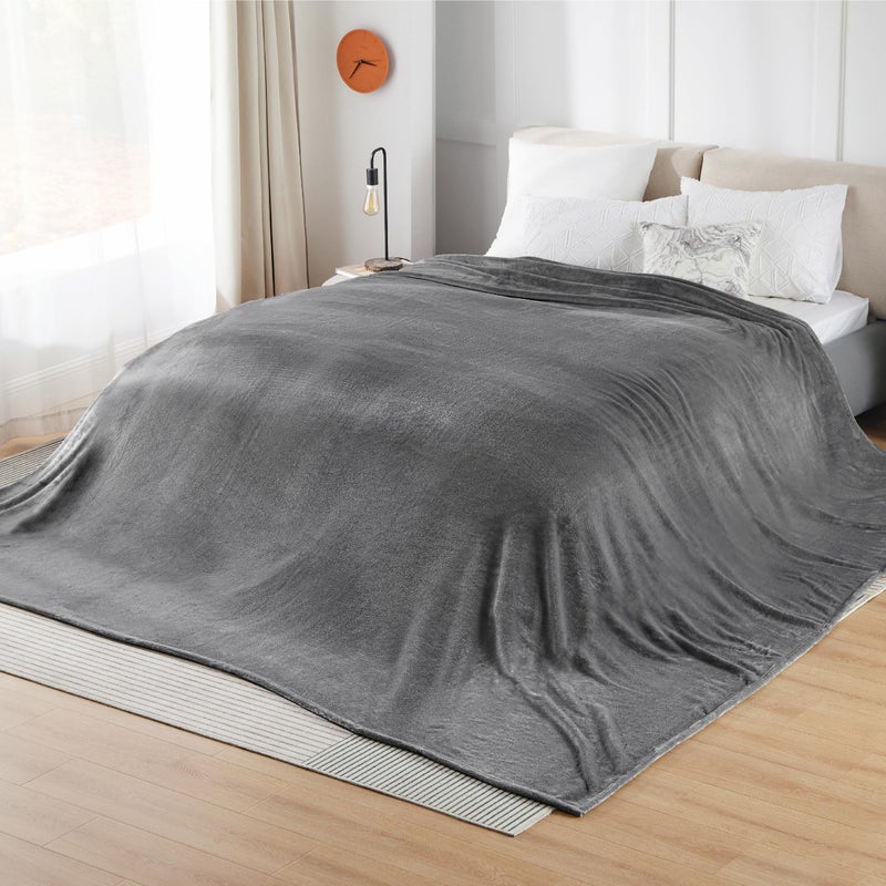 Bedsure GentleSoft Oversized King Big Blanket 120"x120" - Extra Large Soft Fleece Blankets for Bed, Sofa, Couch, Travel, Camping, Party, Giant Huge Throws, 10'x10', Dark Grey - Image 3
