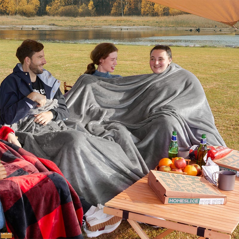 Bedsure GentleSoft Oversized King Big Blanket 120"x120" - Extra Large Soft Fleece Blankets for Bed, Sofa, Couch, Travel, Camping, Party, Giant Huge Throws, 10'x10', Dark Grey - Image 4