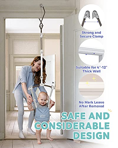 Infant Master Doorway Jumper, Johnny Jumper w/Adjustable Seat Bag, Durable Baby Door Bouncer & Swing Jumper w/Steel Spring, Wise Gift Choice for Infant & Toddler, Easy to Use, Blue - Image 5
