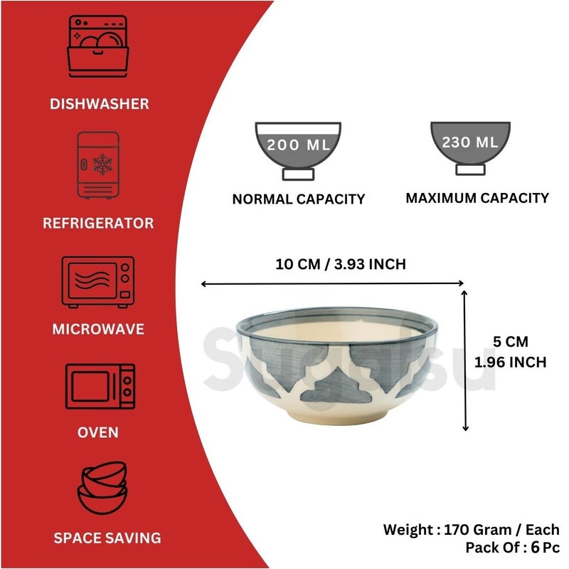Sugalsu Cereal Bowls Set of 6 4 Inch Small Dessert Bowls for Fruit Snack Ice Cream Microwave Safe Bowls for Kitchen Decor and Housewarming Gift DishwasherRandom - Image 2