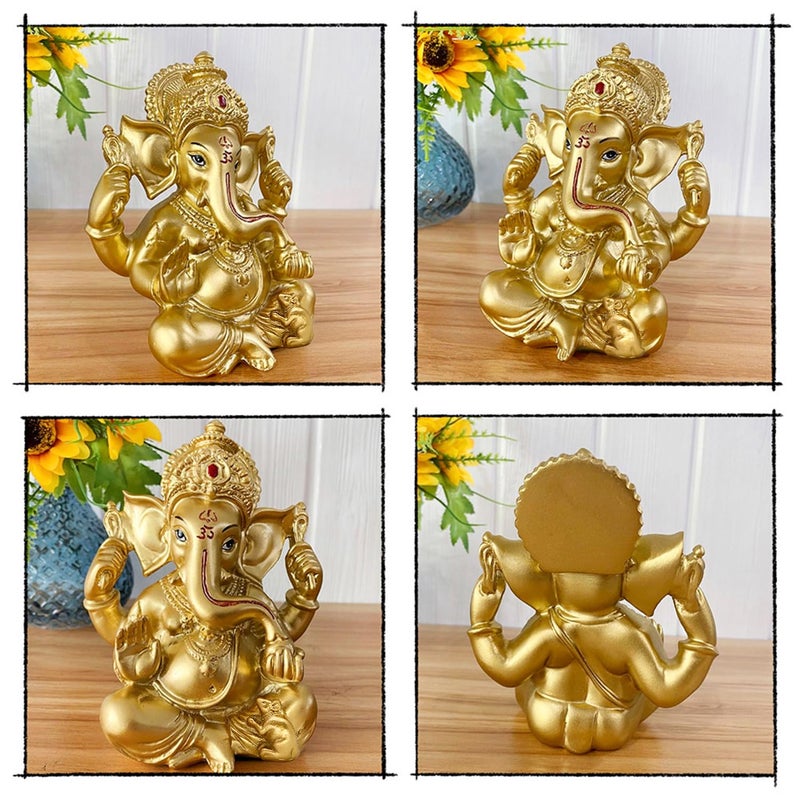 BangBangDa Hindu Ganesha Statue Diwali Decor - India God Lord Ganesh Ganpati Indian Idol Home Office Temple Mandir Puja Decor Altar Yoga Meditation Room Altar Shrine Kit Wedding Return Gift - Image 4