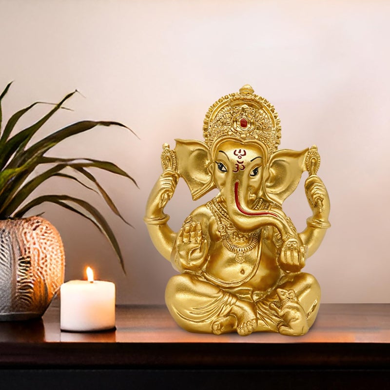 BangBangDa Hindu Ganesha Statue Diwali Decor - India God Lord Ganesh Ganpati Indian Idol Home Office Temple Mandir Puja Decor Altar Yoga Meditation Room Altar Shrine Kit Wedding Return Gift - Image 2