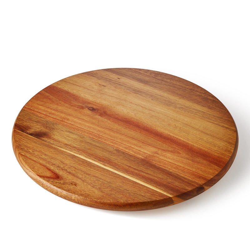 ORIDOM Acacia Wood Lazy Susan, Wood Turntable Tray Cabinet Organizer,14" - Image 1