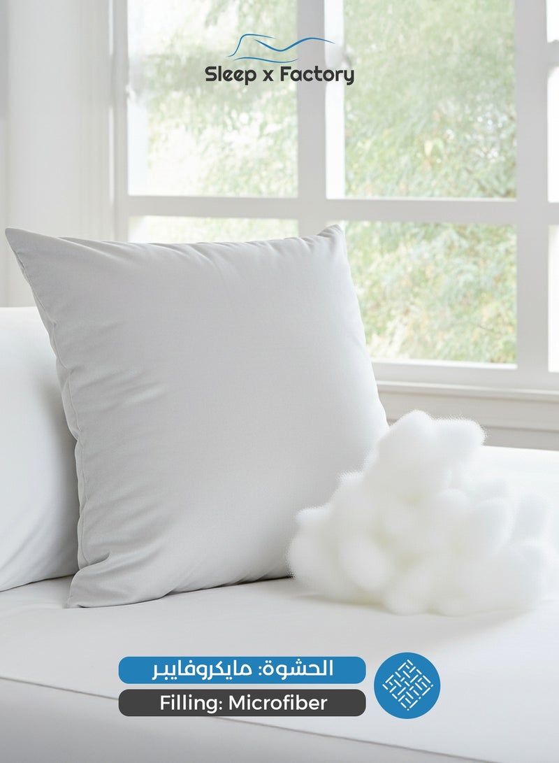 Sleep x Factory Velvet Off-White Decorative Cushions – 4 Pack – 45x45 cm – Microfiber Filled Pillow - Image 5