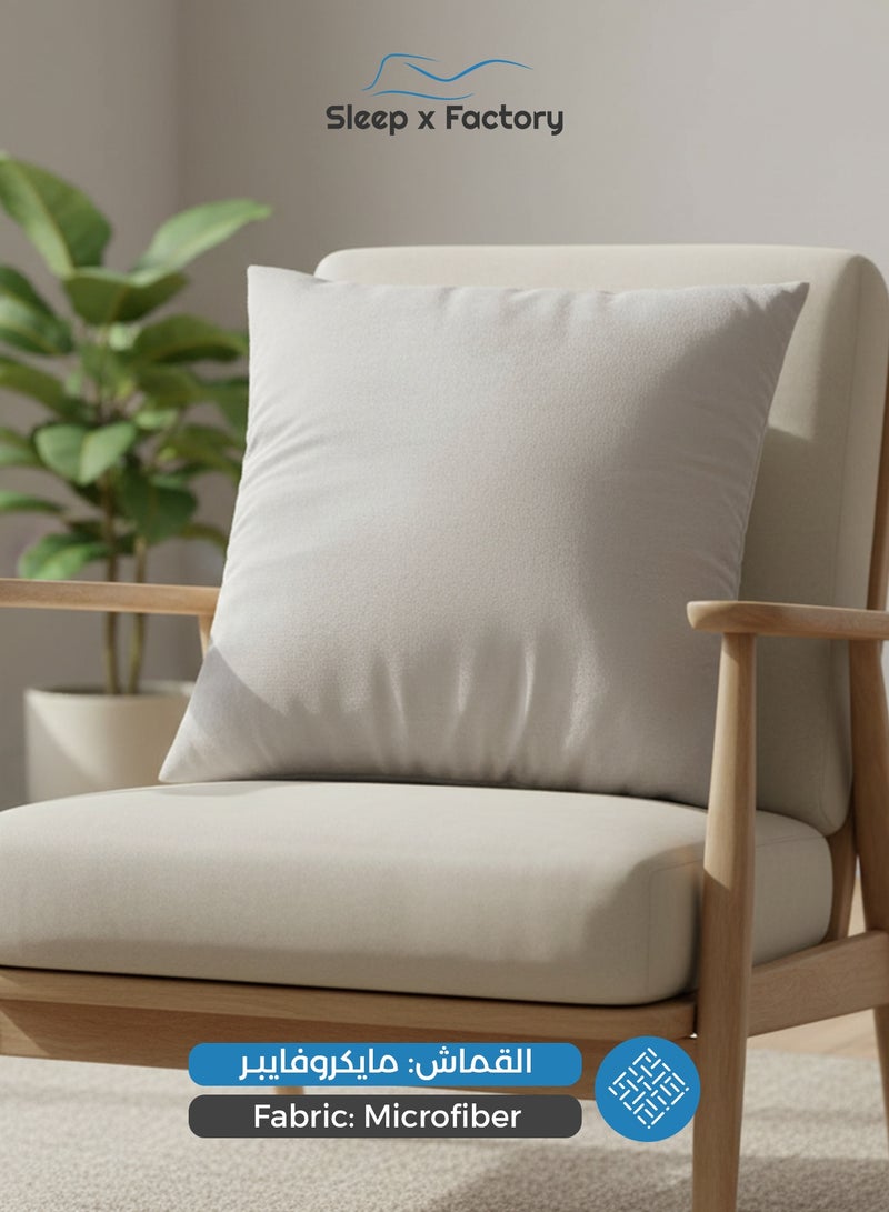 Sleep x Factory Velvet Off-White Decorative Cushions – 4 Pack – 45x45 cm – Microfiber Filled Pillow - Image 3