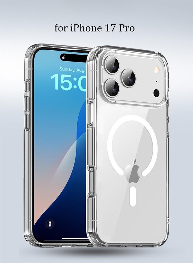 iPhone 17 Pro Case, Compatible with MagSafe, Anti-Yellowing and Anti-Scratch, Rugged Shockproof Protective Bumper Transparent Cases Cover for iPhone 17 Pro, Clear - Image 1