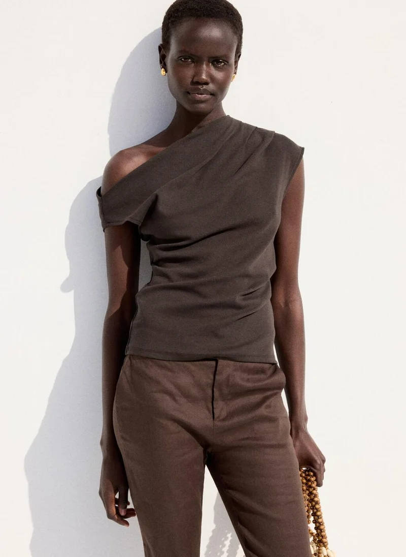 مانجو Asymmetric Ruched Top