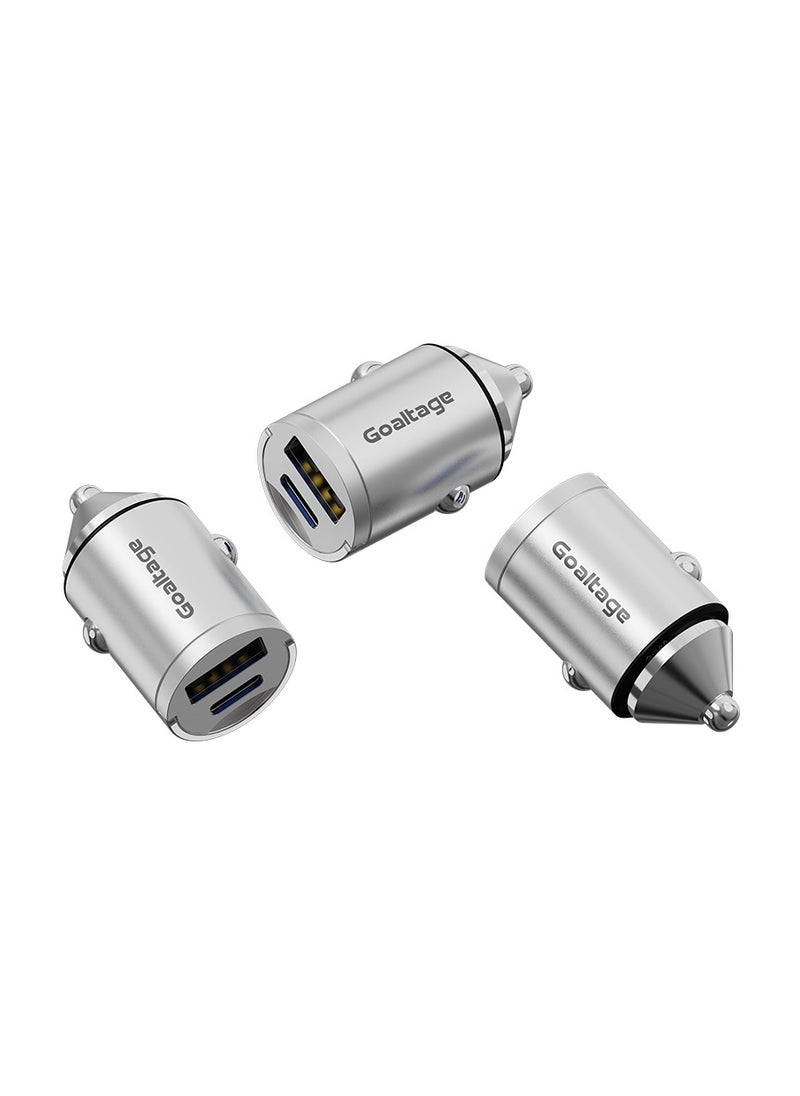 Goaltage USB-C Car Charger, 30W 2-Port Type-C Car Adapter,for iPhone 15/14/13/12 Series, Samsung Galaxy S23/S22/S21 Series, iPad Pro, AirPods, and More Premium Quality