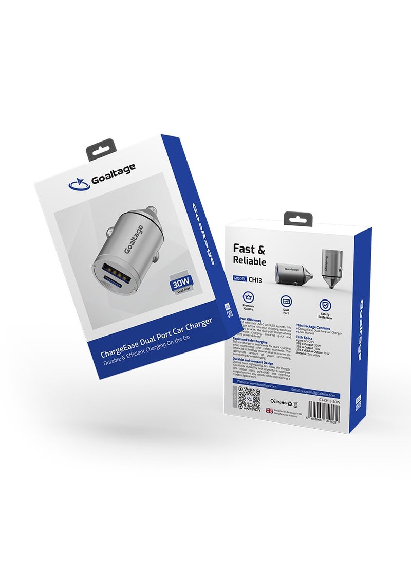 Goaltage USB-C Car Charger, 30W 2-Port Type-C Car Adapter,for iPhone 15/14/13/12 Series, Samsung Galaxy S23/S22/S21 Series, iPad Pro, AirPods, and More Premium Quality