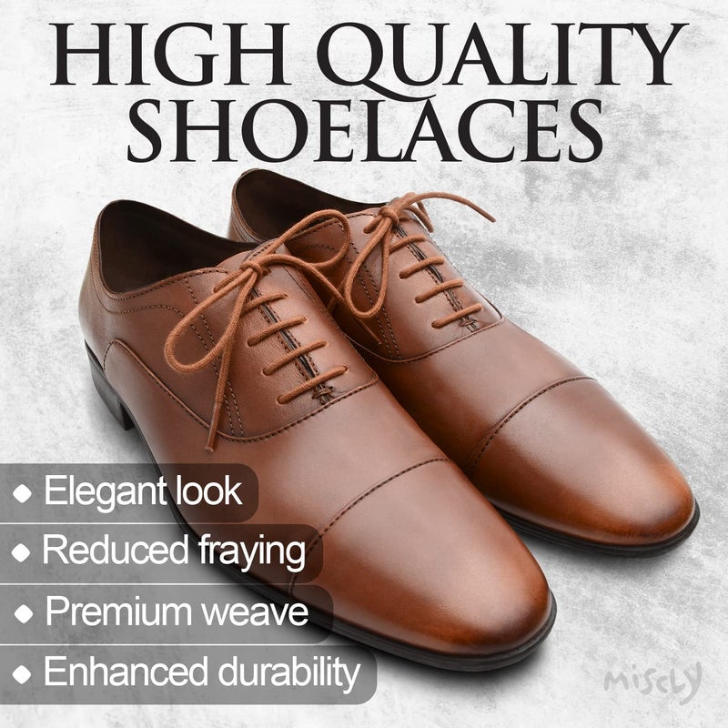 Miscly Shoe Laces for Dress Shoes - Round Oxford Shoelaces for Men - Multiple Lengths and Colors Available - Dark Brown, 30â€³ (76 CM) - Image 5