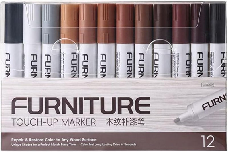 Wood Scratch Repair Markers 12 Colors For Floors Tables Furniture Stain Removal - Image 1