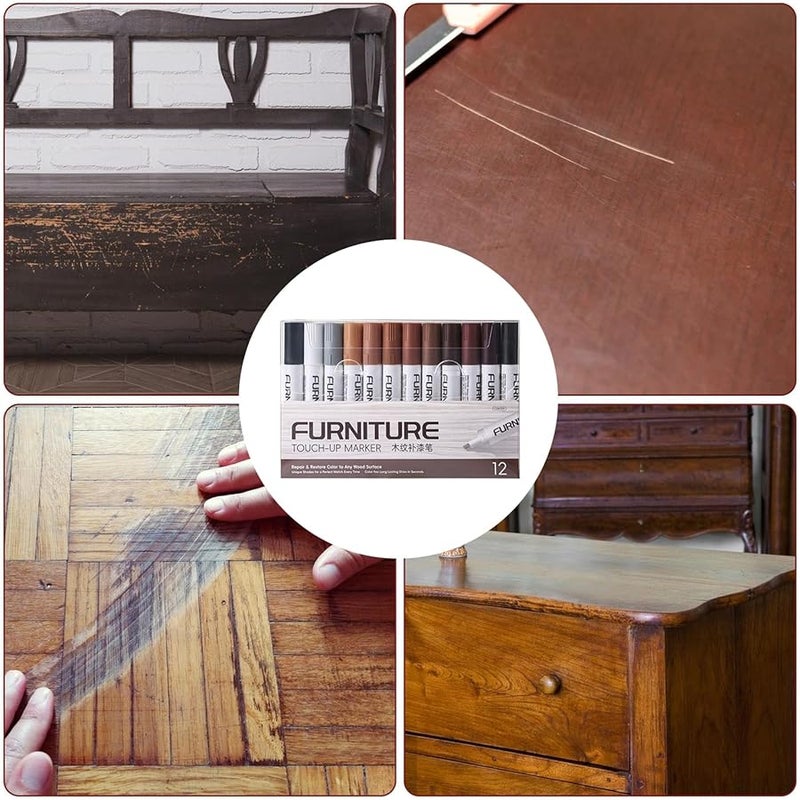 Wood Scratch Repair Markers 12 Colors For Floors Tables Furniture Stain Removal - Image 5