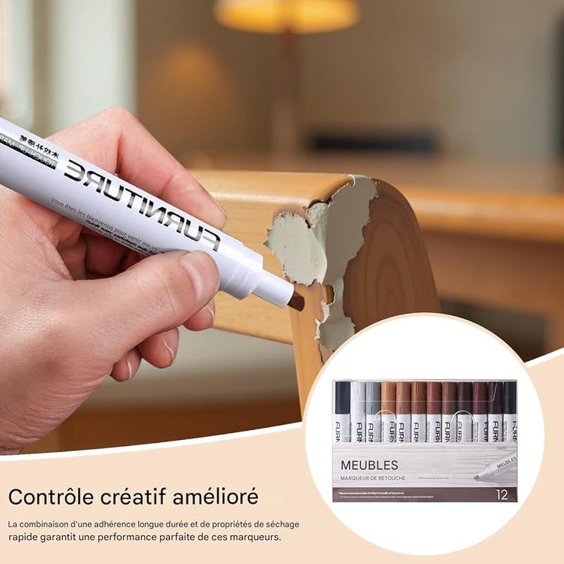 Wood Scratch Repair Markers 12 Colors For Floors Tables Furniture Stain Removal - Image 3