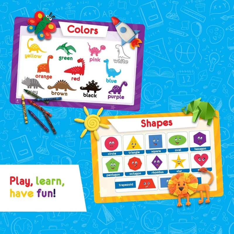 Simply Magic 5 Placemats for Kids - Educational Placemats: Alphabet, Shapes, Colors, Numbers, Solar System - Image 3
