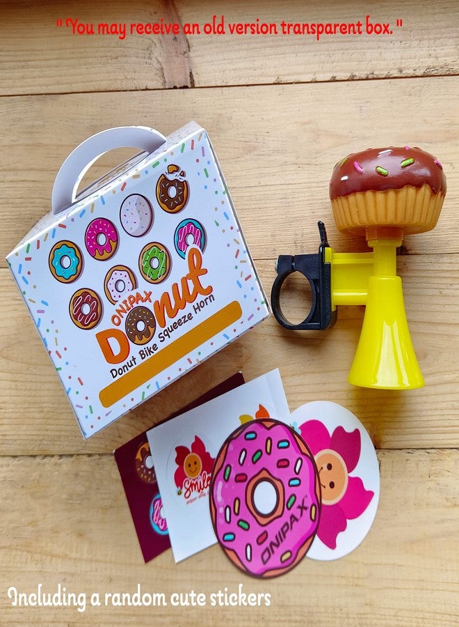 ONIPAX Donut Bike Squeeze Horn, Soft Rubber Handlebar Mount Cute Bicycle Honk for Kids, Boys, Girls and Toddlers, Pink & Brown - Image 4