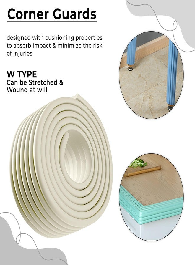 Bembika Baby Proofing Edge & Corner Guards Furniture Edge Guard It�S Thin & Sleek Design for Sharp Edges of Table, Bed, Kitchen Counter top and Furniture for Babies & Child�s Safety - (W-Shape) White - Image 2