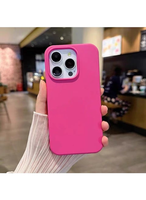 For Apple Mobile Phone Case For Iphone16 Liquid Silicone Protective Case 15 14 Men And Women 12 Advanced Sense Mobile Phone Case-Color:Dragon Fruit [with Logo + Packaging Box]-Applicable Models:For Iphone 11 Pro Max (round Edge)