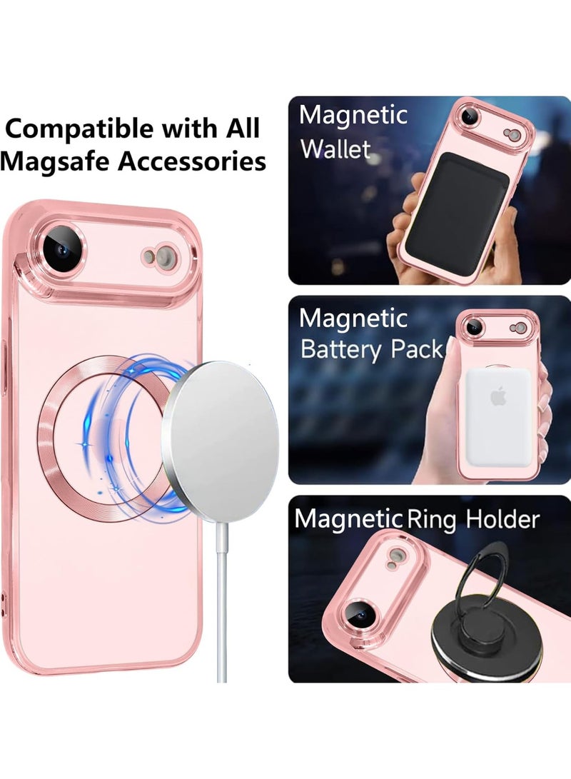 ACLIX Magnetic Case for iPhone 17 Air, Camera Lens Full Protection, Soft TPU Phone Cover, Compatible with MagSafe Wireless Charging, Shockproof TPU Phone Cover | Pink - Image 2