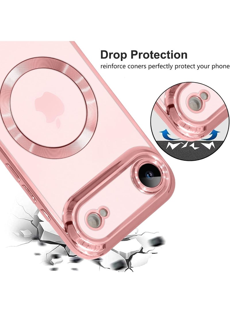 ACLIX Magnetic Case for iPhone 17 Air, Camera Lens Full Protection, Soft TPU Phone Cover, Compatible with MagSafe Wireless Charging, Shockproof TPU Phone Cover | Pink - Image 3