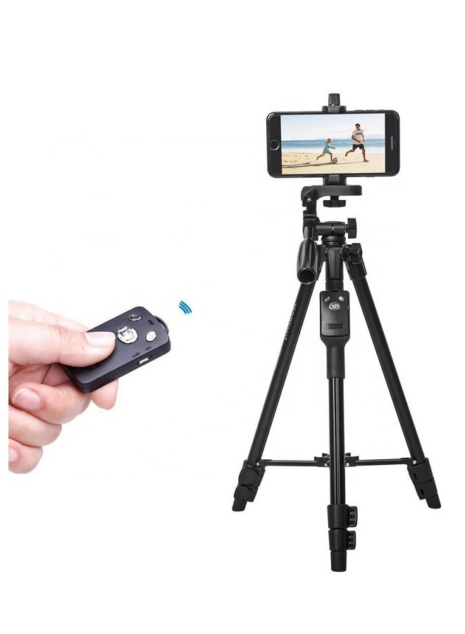 Yunteng 5208 Mobile Phone Camera Tripod Stand with Wireless Bluetooth Remote Shutter - Image 1